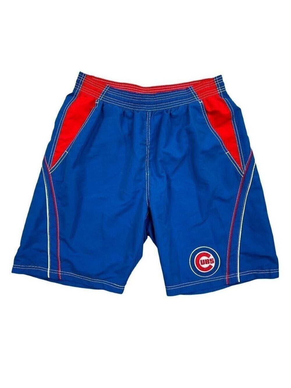 Chicago Cubs MLB Men's Blue Red Swim Shorts Lined Pockets Size XL